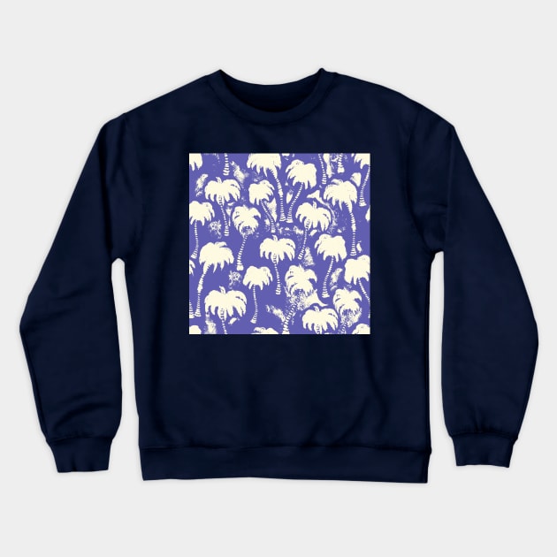 Very Peri Aloha Palm Trees Crewneck Sweatshirt by Carolina Díaz